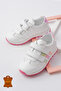 White Genuine Leather Orthopedic Velcro Children's Sports Shoes