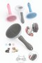 Cat Dog Comb Hairball Pick Comb Grooming Brush with Auto Clean Button Push Wire