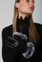 Women's Leather Quilted Fur Detailed Black Gloves Eld12 - 7