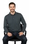 Men's Sweater Polo Neck Wool Style Woven Pocket Classic Model Full Fit - 4