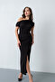 Women's Black Off-The-Shoulder Midi Party Dress - 4