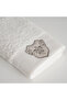 Ayliz Hand Face Towel 100% Organic Cotton Embroidered Cream 50x90 Cm - 4