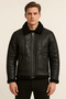 Collar Sleeve Fur Men's Suede Leather Coat --1628-- - 3