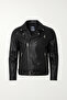 Cross Zip Slim Fit Faux Leather Coat--1478--