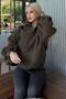 Khaki Plush Zipper Collar Sweatshirt MG1413 - 4