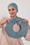 Combed Cotton Bonnet Turban with Detachable Bow on the Back, S-4, Dark Mint - 7