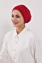 Combed Cotton Bonnet Turban with Detachable Bow on the Back, S-4, Burgundy - 7