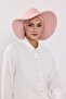 Combed Cotton Bonnet Turban with Detachable Bow on the Back, S-4, Powder - 4