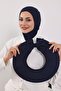 Ninja Bone Turban with Detachable Bow on the Back, S-5, Navy Blue - 5
