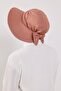 Combed Cotton Bonnet Turban with Detachable Bow on the Back, S-4, Cappuccino - 5