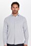 Men's Regular Fit Classic Cut Cotton Easy-Iron Dobby Gray Shirt - 4