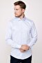 Men's modern slim fit plain satin cotton blue shirt