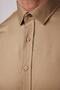 Slim Fit Long Sleeve Lycra Plain Cotton Satin Men's Coffee Shirt - 4