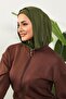 Combed Cotton Women's Ready-Made Bonnet with Hood and Concealer Feature, B-89P, Khaki - 4