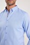 Men's Oxford Texture Slim Fit Shirt - Long Sleeve, Easy to Iron, Blue, Button Collar - 3