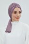 Drawstring Combed Cotton Bonnet, B-1, Lilac - 6
