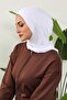 Combed Cotton Women's Ready-Made Bonnet with Hood and Concealer Feature, B-89P, White - 5