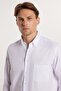 Classic Fit Long Sleeve Straight Collar Buttoned White Men's Shirt with Pockets - 2