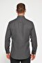 Modern Slim Fit Long Sleeve Cotton Easy-Iron Dobby Men's Gray Shirt - 5