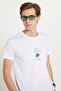 Men's Slim Fit Slim Fit 100% Cotton Soft Texture Printed White Crew Neck T-Shirt