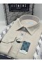 Classic Long Sleeve Pocketless Linen Collar Buttoned Bottom Men's Shirt with Gift Box Fs-003686 - Ecru - 2