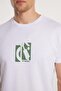 Men's Slim Fit Slim Fit 100% Cotton Soft Texture Printed White Crew Neck T-Shirt - 3