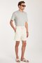 Men's Regular Relaxed Fit Beige Bermuda Shorts with Elastic Waistband and Drawcord Side Pockets - 3