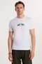 Men's Slim Fit Slim Fit 100% Cotton Soft Texture Printed White Crew Neck T-Shirt - 4
