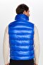 Men's standard fit Mock Neck zippered warm Cobalt blue puffer vest with pockets - 5