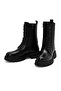 Black Leather Women's Boots - Lace up and Zipper 24WFD 185518 - 3