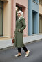Khaki - 100% Cotton (120cm) Full-Fit Women's Hijab Trench Coat - 3