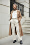 Dark Beige - 100% Cotton (120cm) Full-Fit Women's Hijab Trench Coat - 4