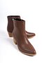 Mbvct5005-Tb Women's Tan Pointed Toe Short Chunky Heel Zippered Boots & Booties - 4