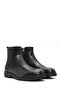 Men's Black Zippered Leather Casual Boots 24Wfd 702518 - 4