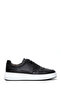Black Leather Men's Sneakers - Lace-up, Model 24WFD 610618