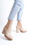 Mbzfr5010D-N Women's Nude Thick Heeled Short Boots & Booties with Elastic Sides - 4