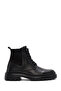 Black Leather Men's Casual Boots - Lace-up, 24WFD 681018