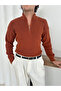 Men's Tricot Sweater with Half Zipper - 7