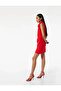 Drapeli Sleeveless Degaje Collar Mini Red Women's Dress 6Wak80039Uw - 2