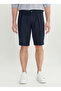 Navy Blue Men's Elastic Waist Slim Fit Shorts Ace002252043_Lac
