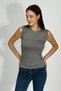 Women's Zero Sleeve Crew Neck Bodysuit Smoked - 3