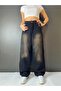 Vintage Effect Black Distressed Unisex Baggy Jean Trousers - 2
