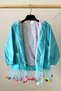 Girls' Raincoat Windbreaker with Pompom - 5