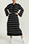 Women's Spanish Sleeve Striped Dress - 5