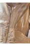 Metallic Metallized Lame Fabric Pocket Balloon Skirt Back Low Cut V Neck Night Party Invitation Evening Dress - 8