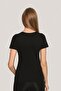 Black 2-Piece Women's T-Shirt Lycra Short Sleeve Crew Neck Undershirt - 5