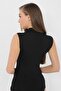 2 Pieces Black Bamboo Women's Turtleneck Zero Arm Body Turtleneck Sleeveless Badi - 5