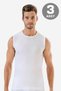 Pack of 3 White Sleeveless Men's Tank Top Round Neck Zero Sleeve T-Shirt 100% Cotton