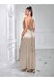 Helen Knitted Back Tie Shiny Soft Satin Slit Bohemian Summer Long Hellenistic Evening Dress - 3