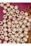 17 mm White Wooden Beads (50 Grams 30 Pieces) Narrow Hole Diameter 4 mm Macrame Bag Bracelet Jewelry - 3
